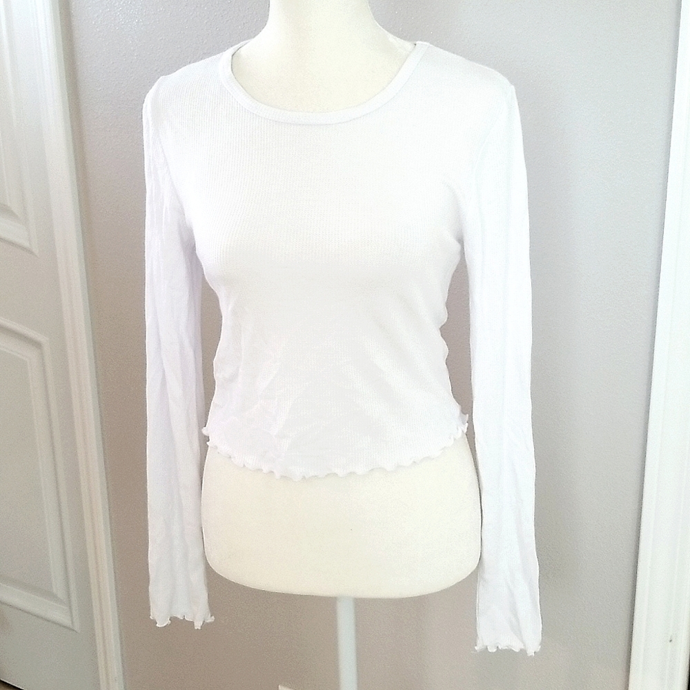 Bozzolo Waffle Knit Cropped Long Sleeve (S)